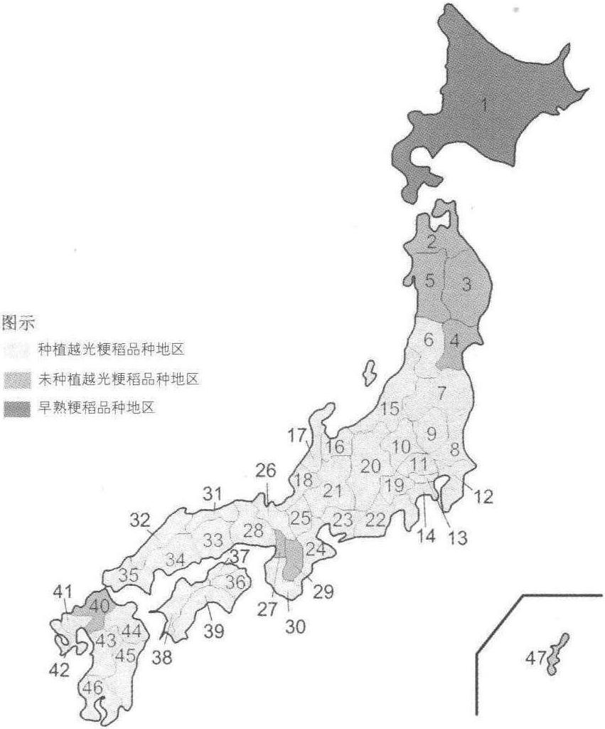 (二)日本粳稻种植区域分布